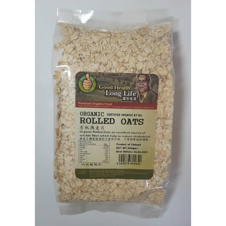 MIRACLE HOLISTIC ORGANIC ROLLED OAT 450G *FINLAND*